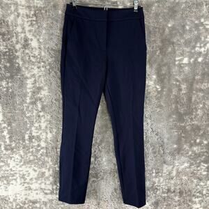 NEW Boden Size 4 Preppy Stretch Straight Leg Pants Navy Button Zip Casual NWT